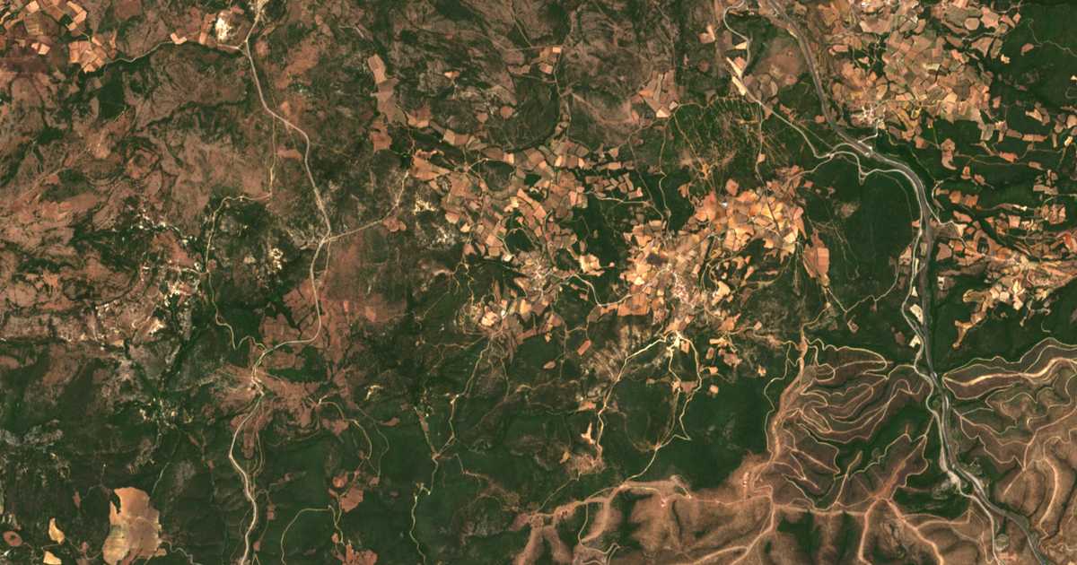 Mapa por satélite de Pérama