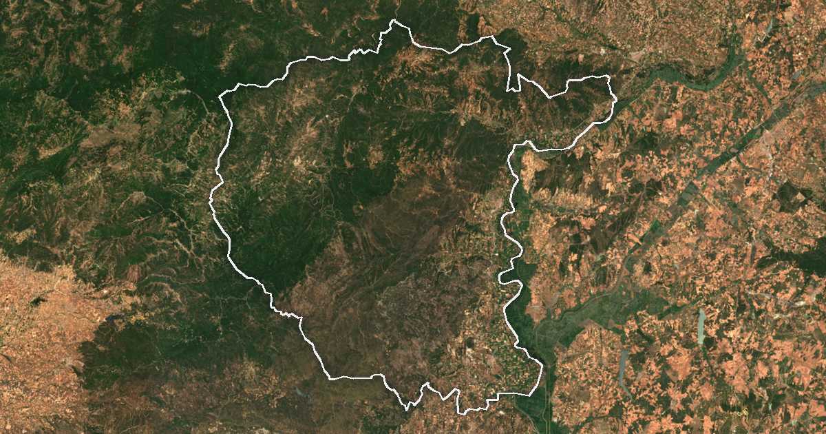 Imagen de satélite con el límite trazado: municipalidad de Souflí