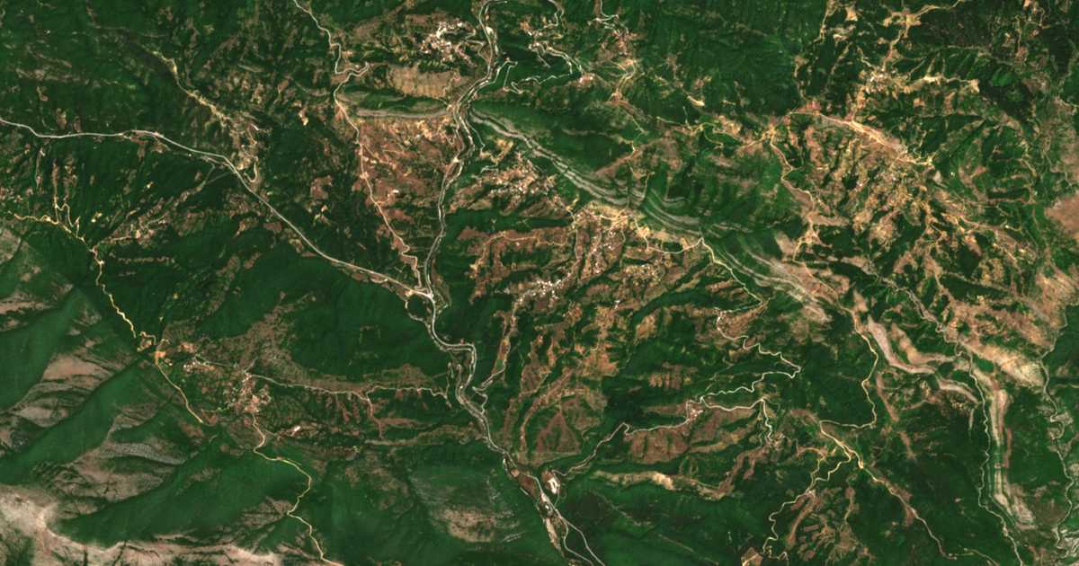 Mapa por satélite de Gorgóna