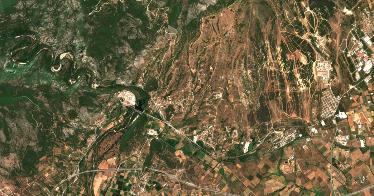 Mapa por satélite de Toxótai