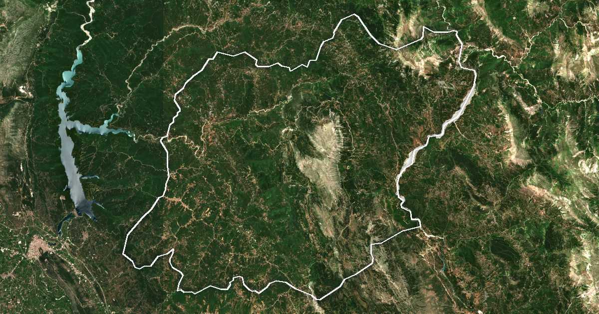 Imagen de satélite con el límite trazado: Georgios Karaiskakis