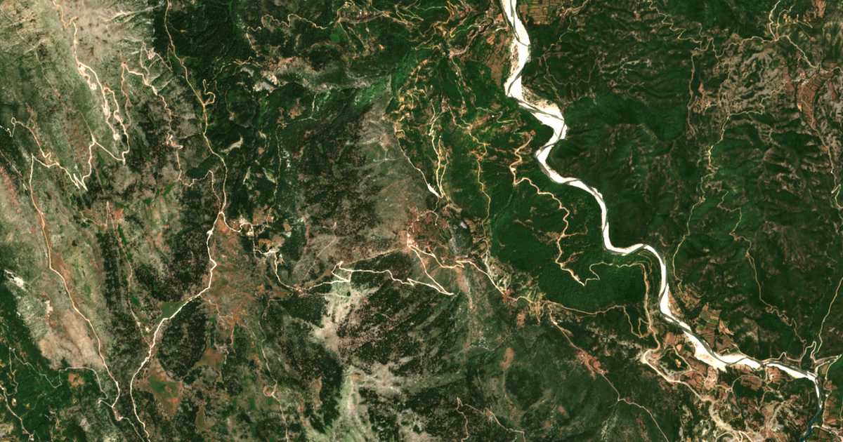 Mapa por satélite de Velanidiá