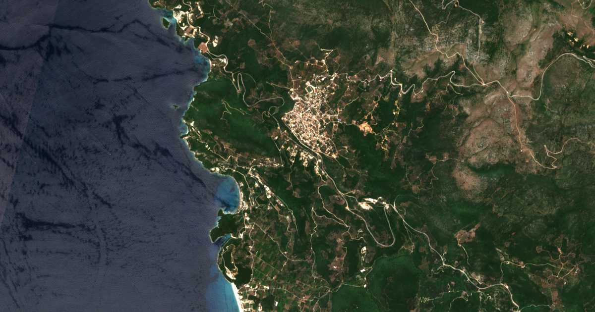 Mapa por satélite de Vounístra
