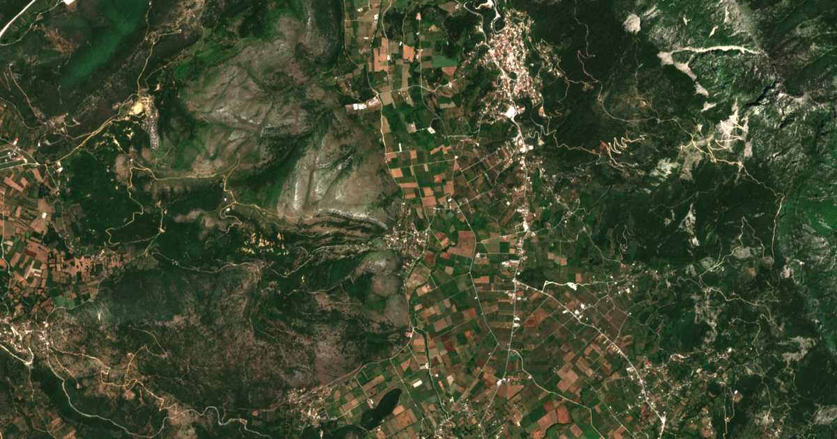 Mapa por satélite de Pagkrátai