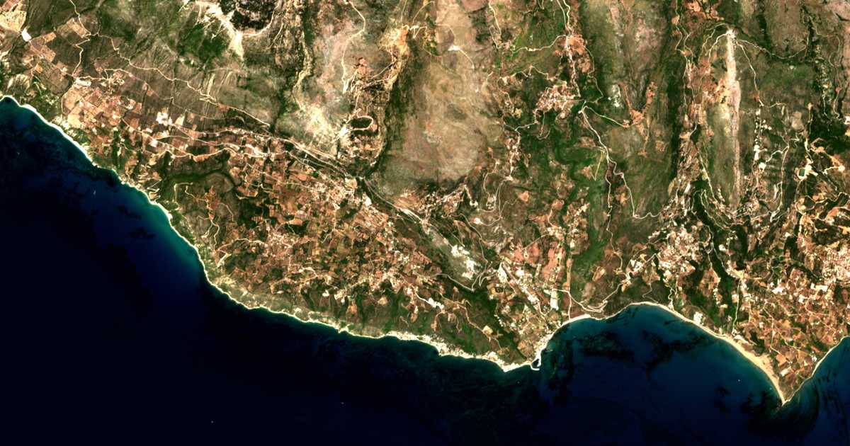 Mapa por satélite de Markópoulon