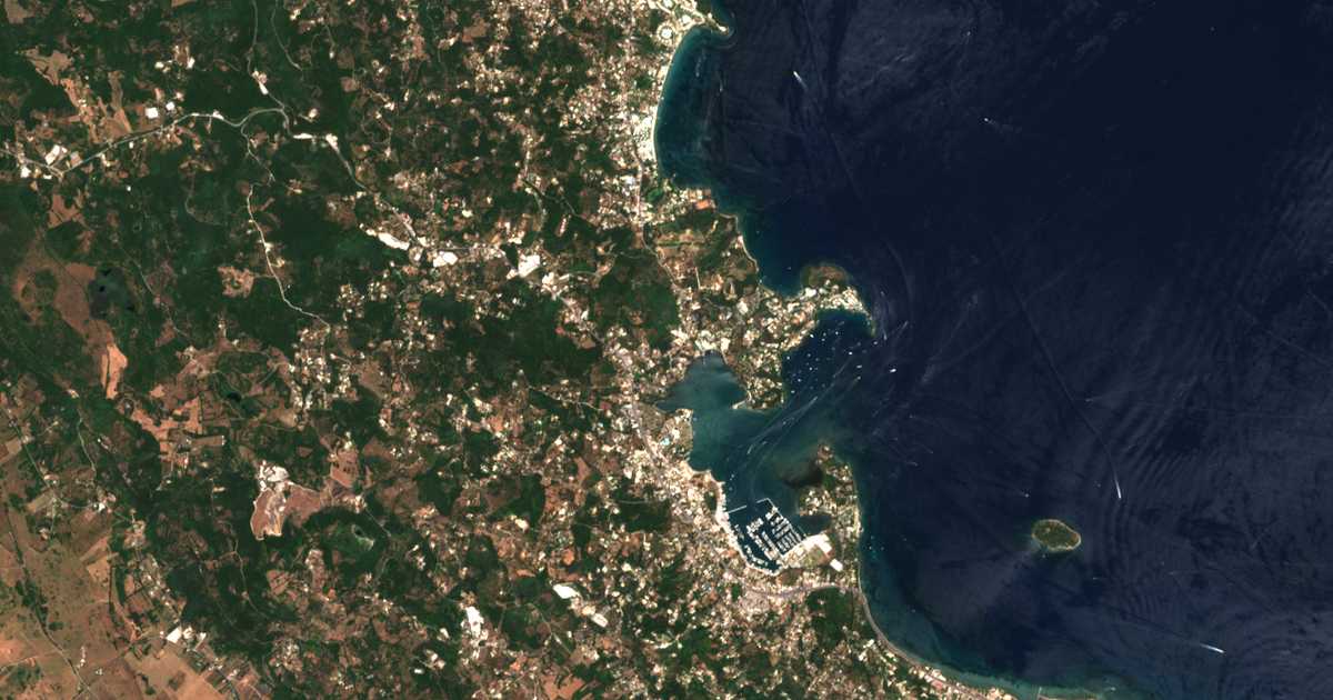 Mapa por satélite de Límni