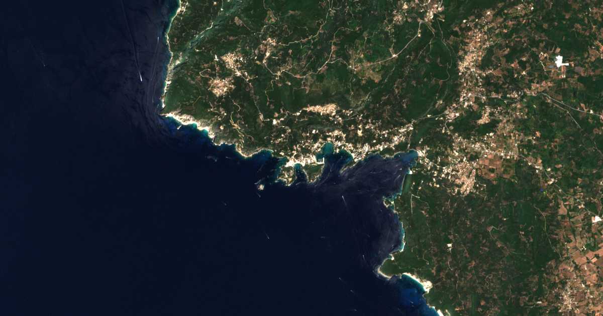 Mapa por satélite de Paleokastritsa
