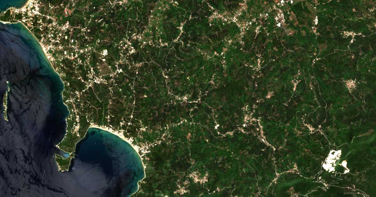 Mapa por satélite de Dáfni
