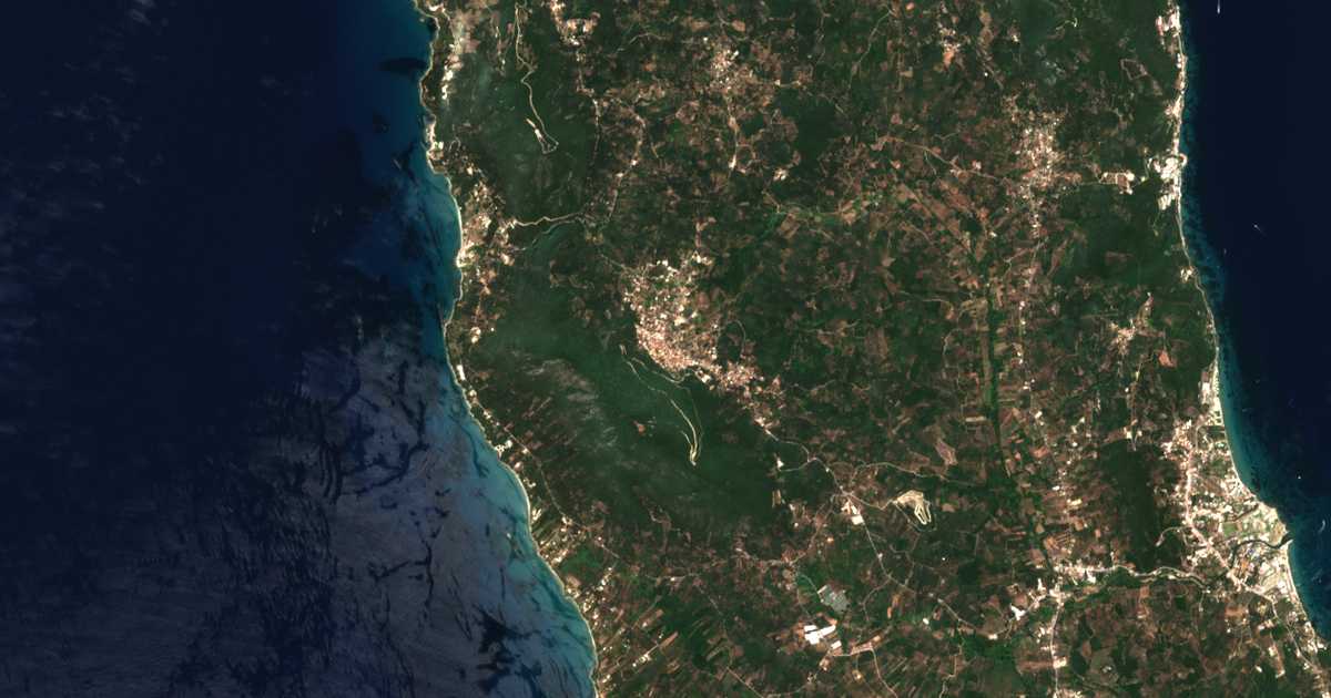 Mapa por satélite de Ágios Matthaíos