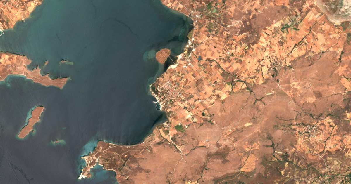 Mapa por satélite de Moúdros