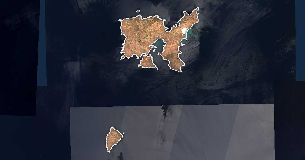 Imagen de satélite con el límite trazado: unidad periférica de Lemnos