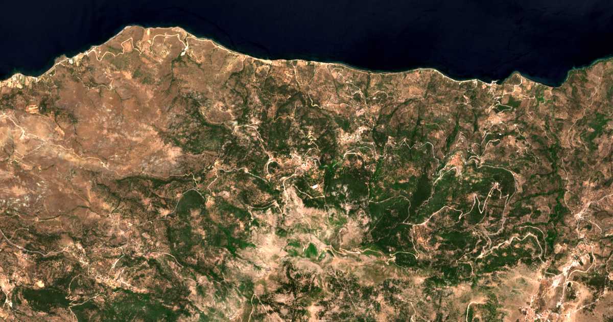 Mapa por satélite de Árgennos