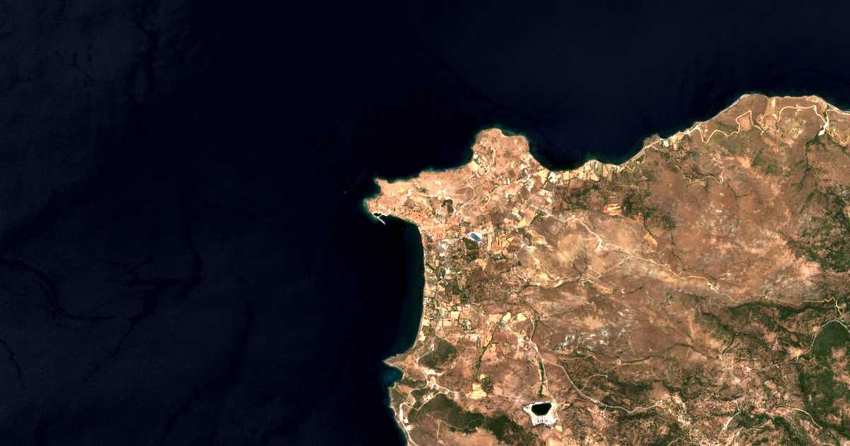 Mapa por satélite de Metimna