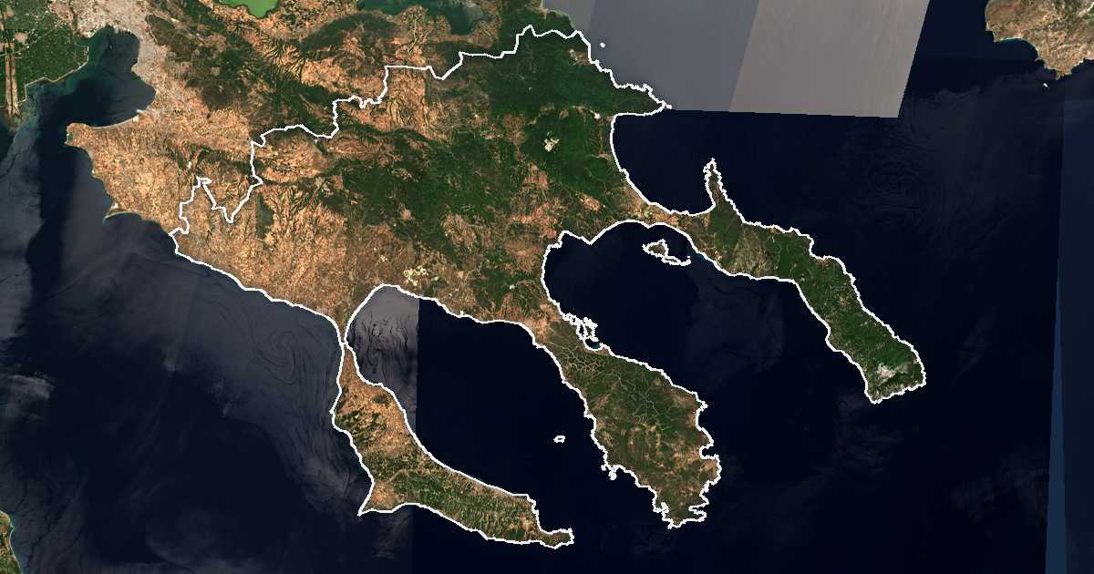 Mapa por satélite de Nomós Chalkidikís kai Ágio Óros