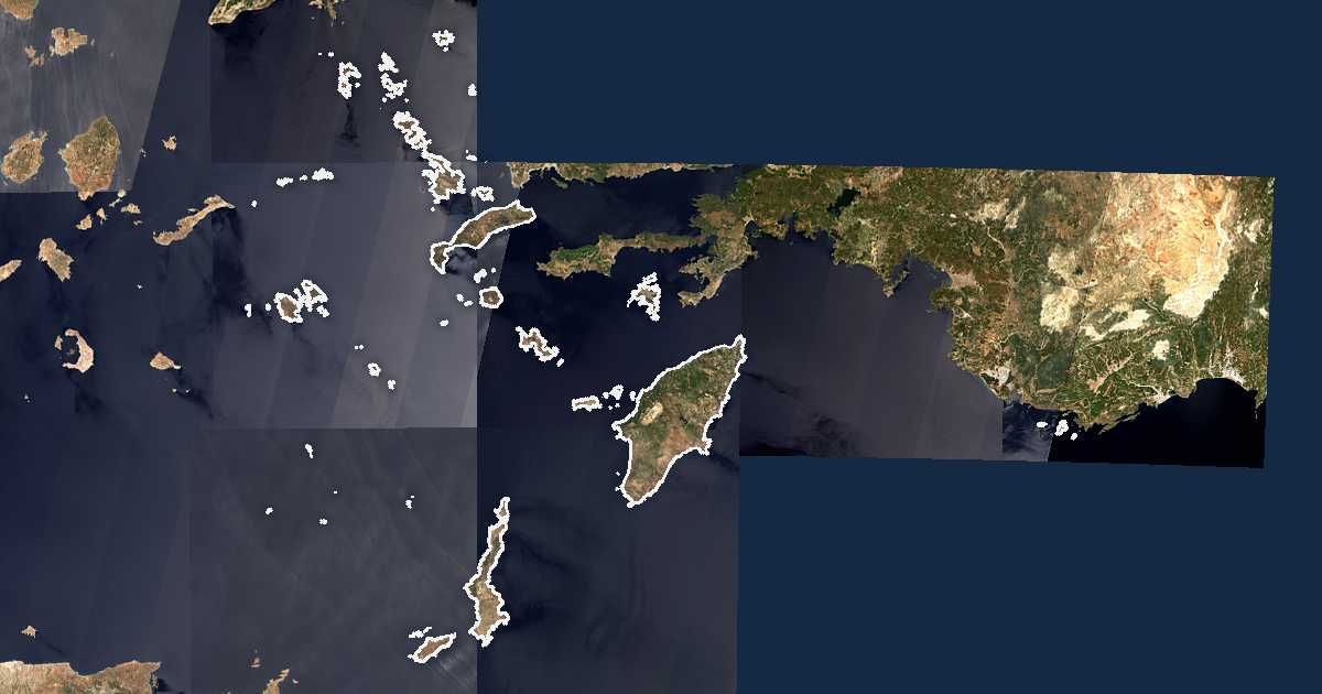 Mapa por satélite de Dodecaneso