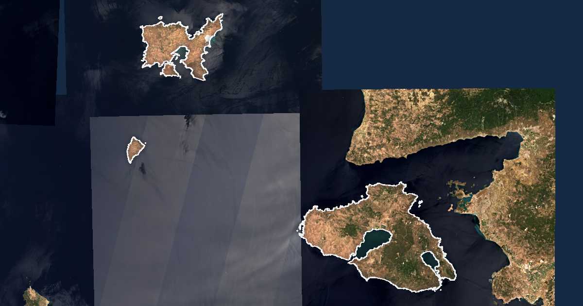 Mapa por satélite de Nomós Lésvou kai Límnou
