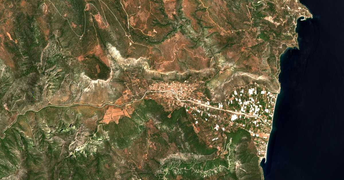 Mapa por satélite de Leonidio