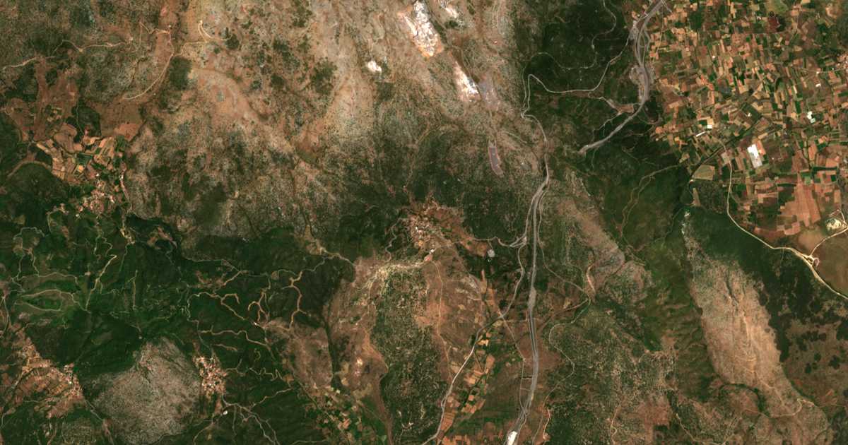 Mapa por satélite de Dórizas