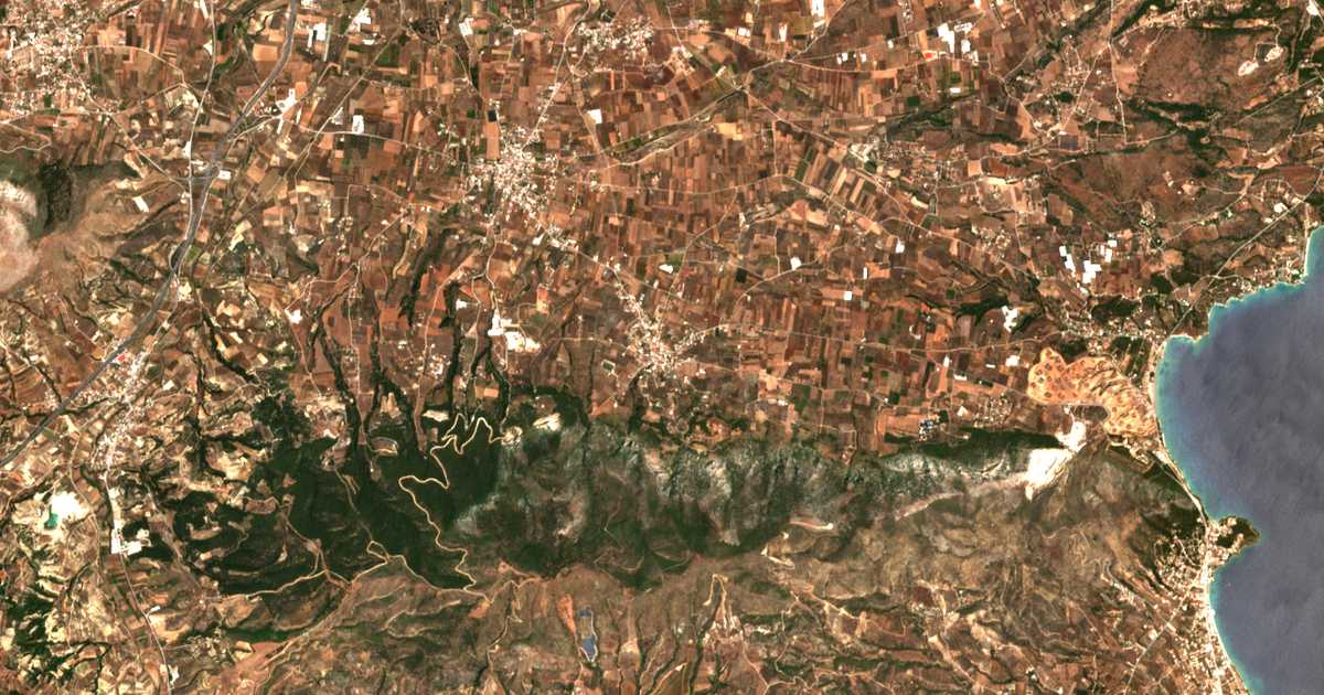 Mapa por satélite de Xylokériza