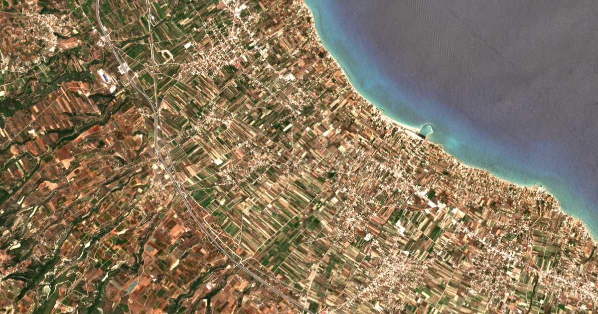 Mapa por satélite de Evangelístria