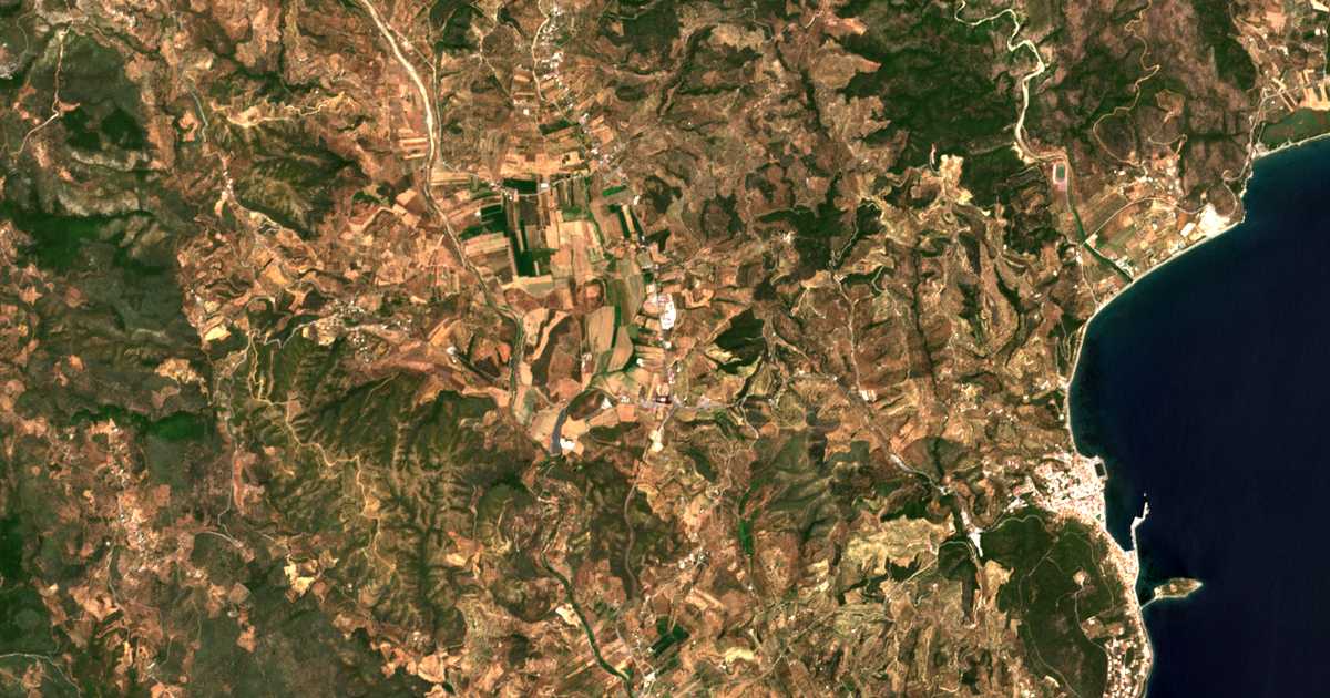 Mapa por satélite de Límni