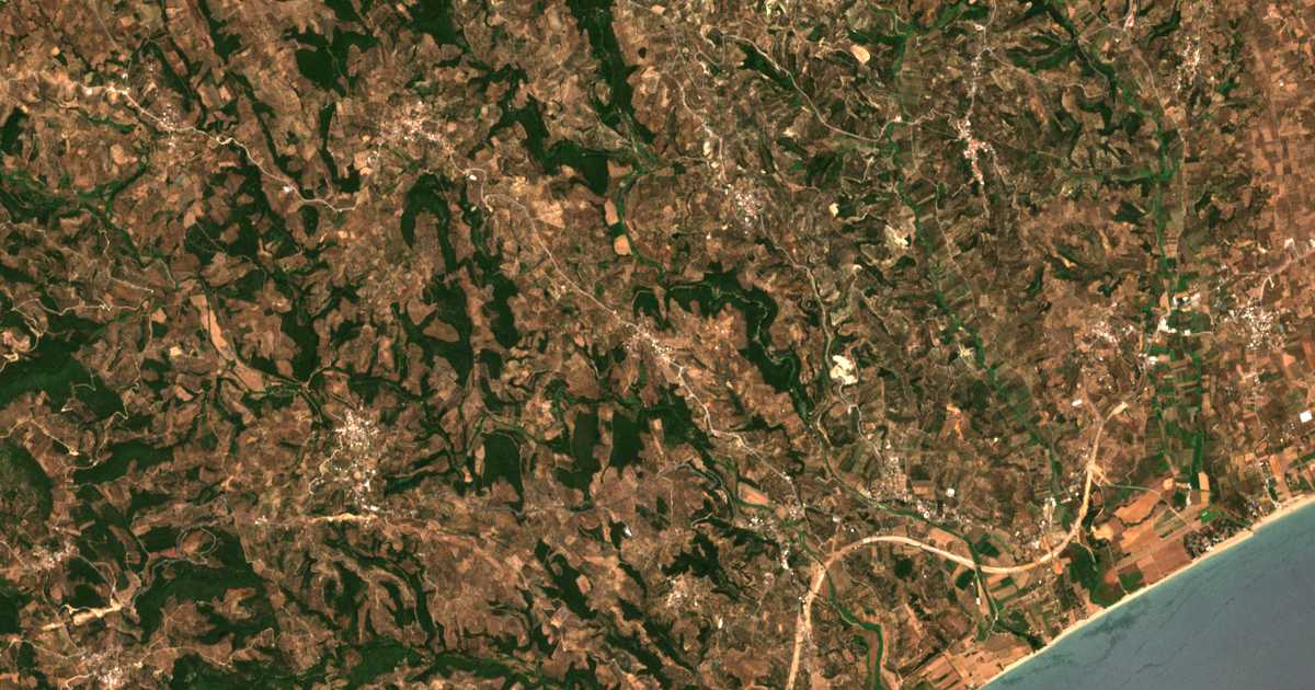 Mapa por satélite de Dáfni