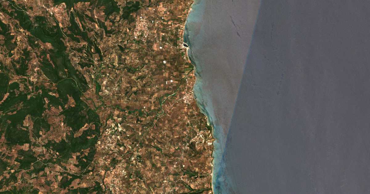 Mapa por satélite de Néa Koróni
