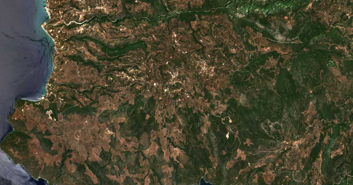 Mapa por satélite de Málta