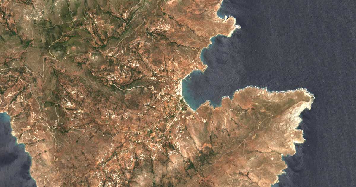 Mapa por satélite de Órmos Korthíou