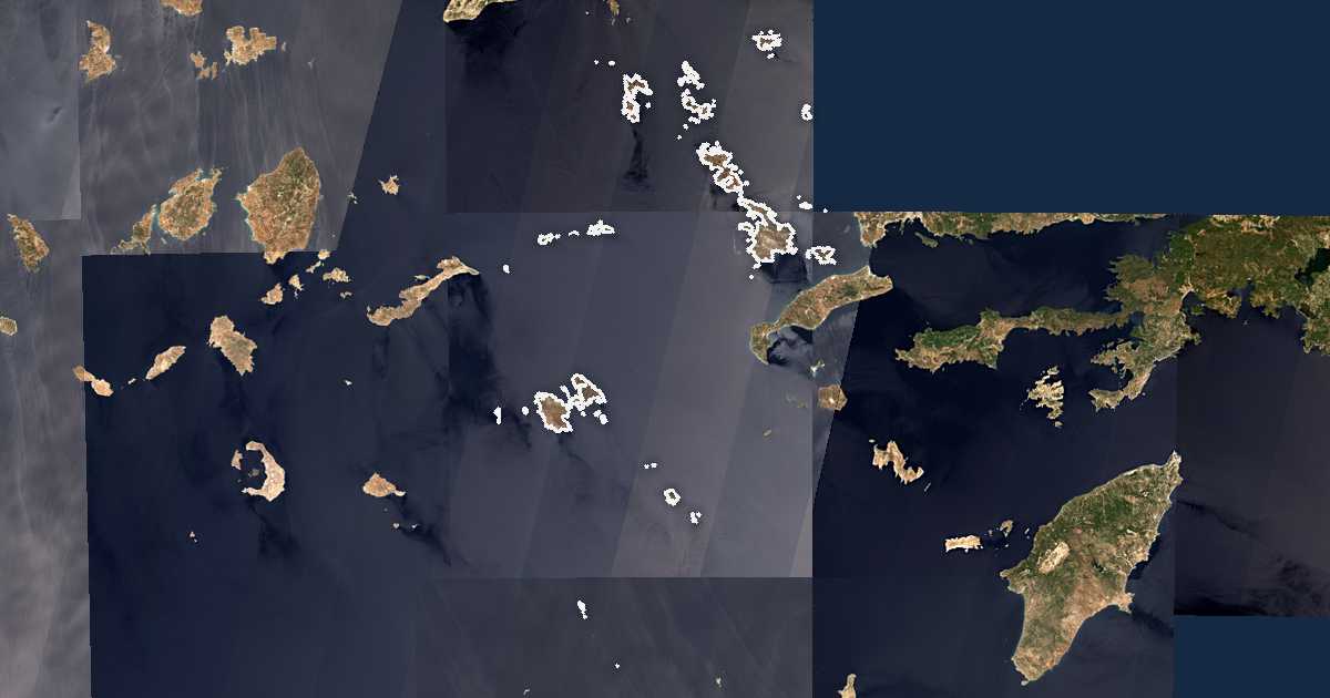 Imagen de satélite con el límite trazado: unidad periférica de Kalimnos