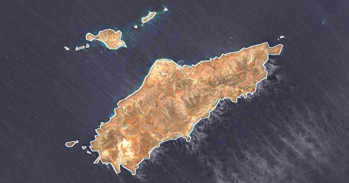 Imagen de satélite con el límite trazado: Kasos