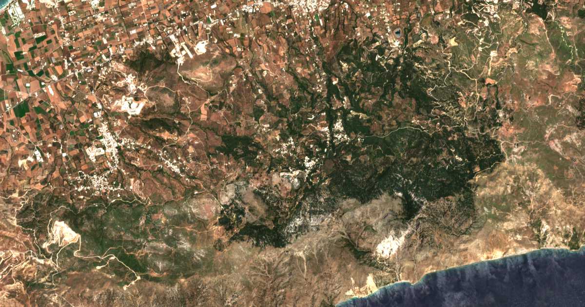 Mapa por satélite de Lagoúdi - Zia