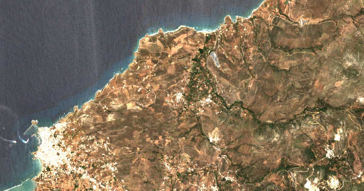 Mapa por satélite de Galíni