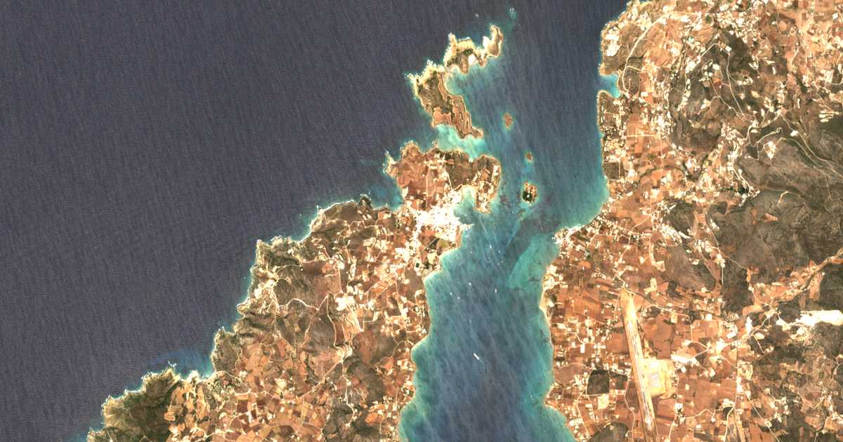 Mapa por satélite de Antíparos