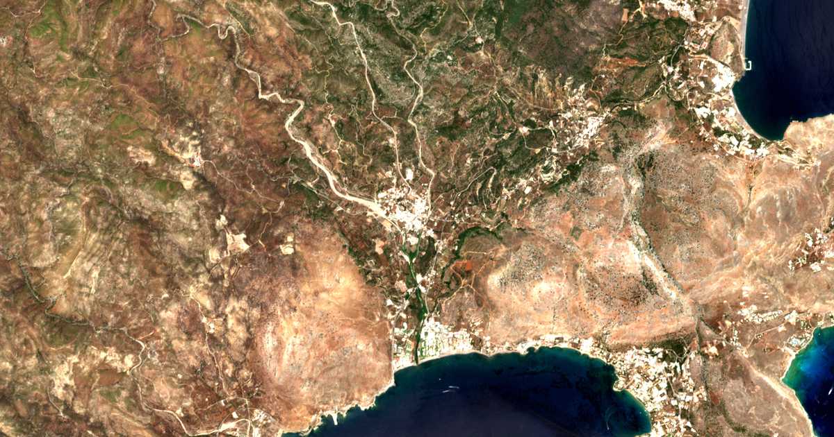 Mapa por satélite de Lárdos