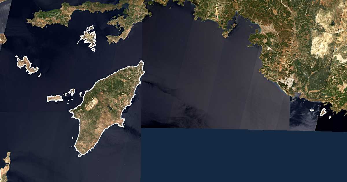 Imagen de satélite con el límite trazado: unidad periférica de Rodas