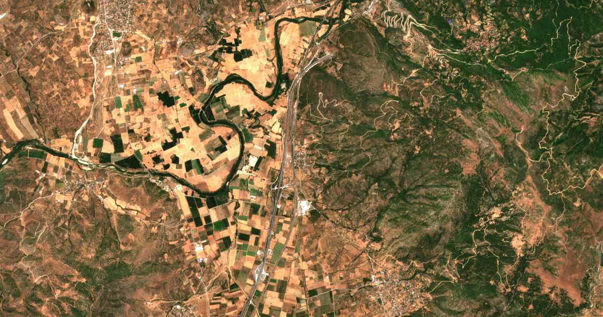 Mapa por satélite de Evangelismos