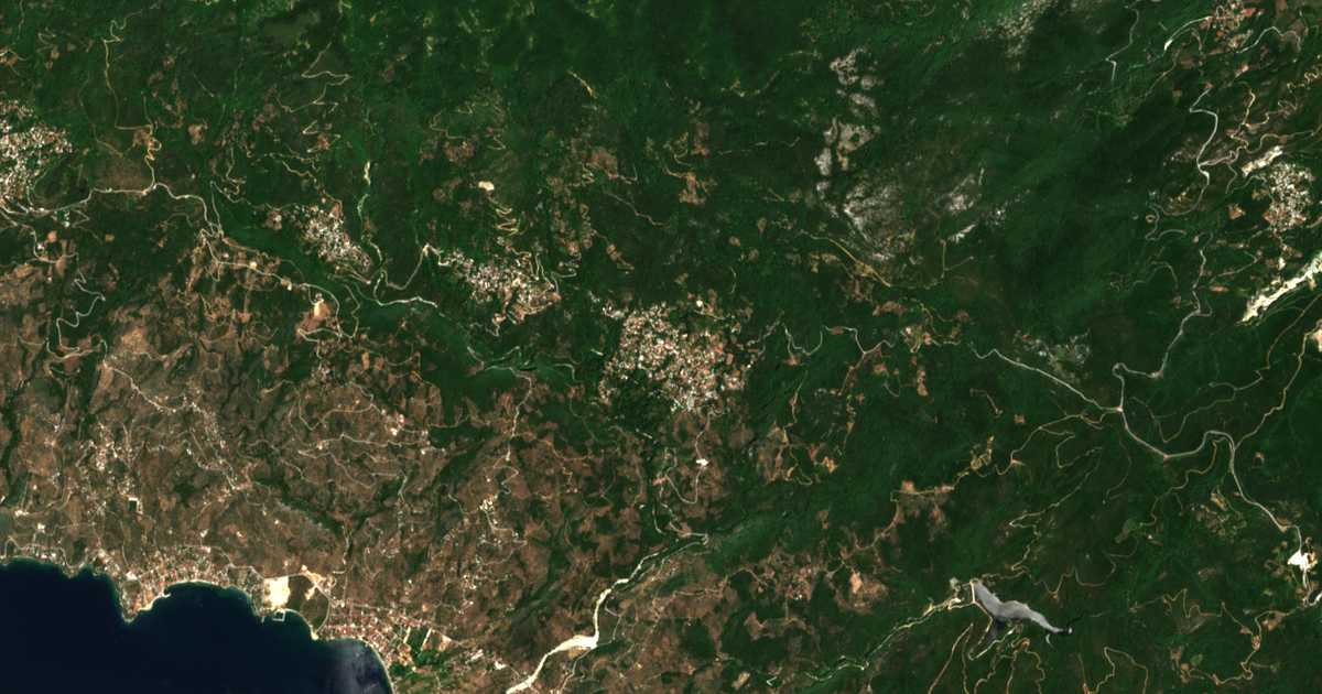 Mapa por satélite de Miliés