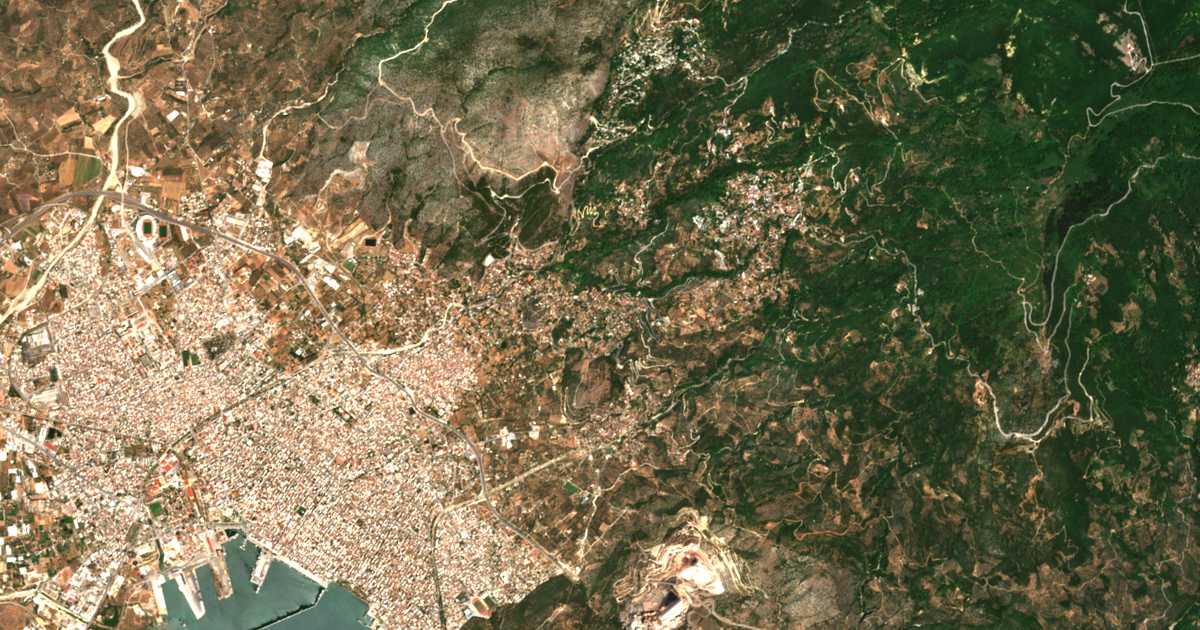 Mapa por satélite de Áno Vólos