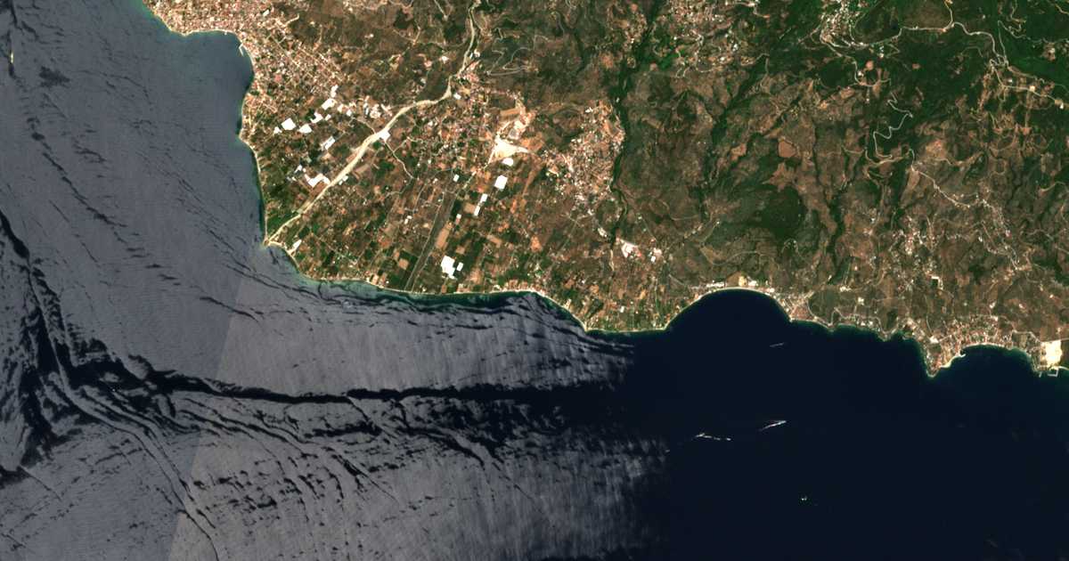 Mapa por satélite de Platanídia