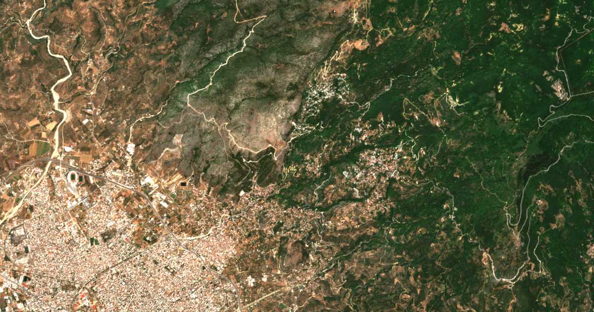 Mapa por satélite de Stagiátai