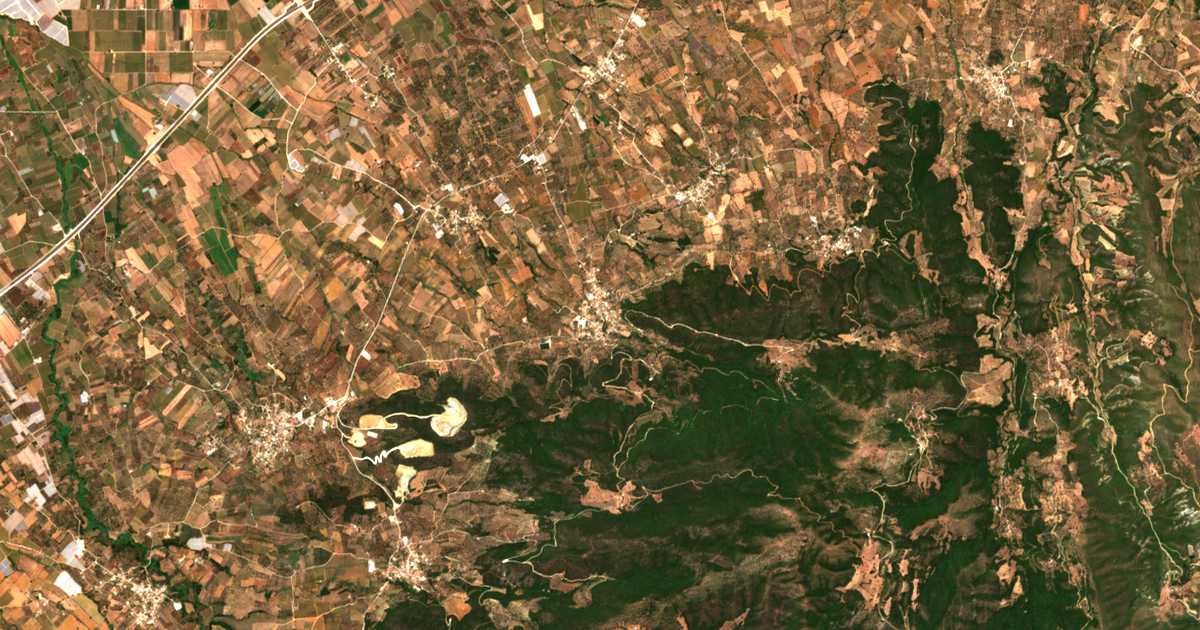 Mapa por satélite de Krinos de Acaya