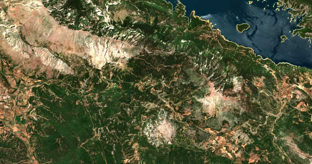 Mapa por satélite de Chalkiópouloi