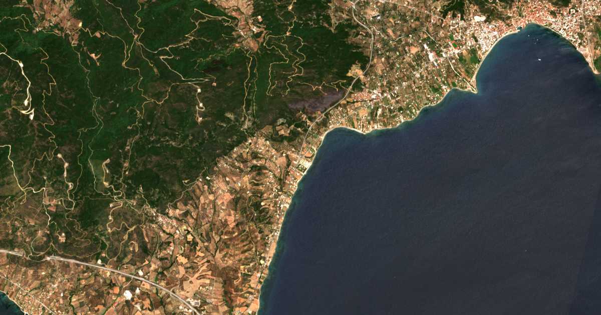Mapa por satélite de Platanítis