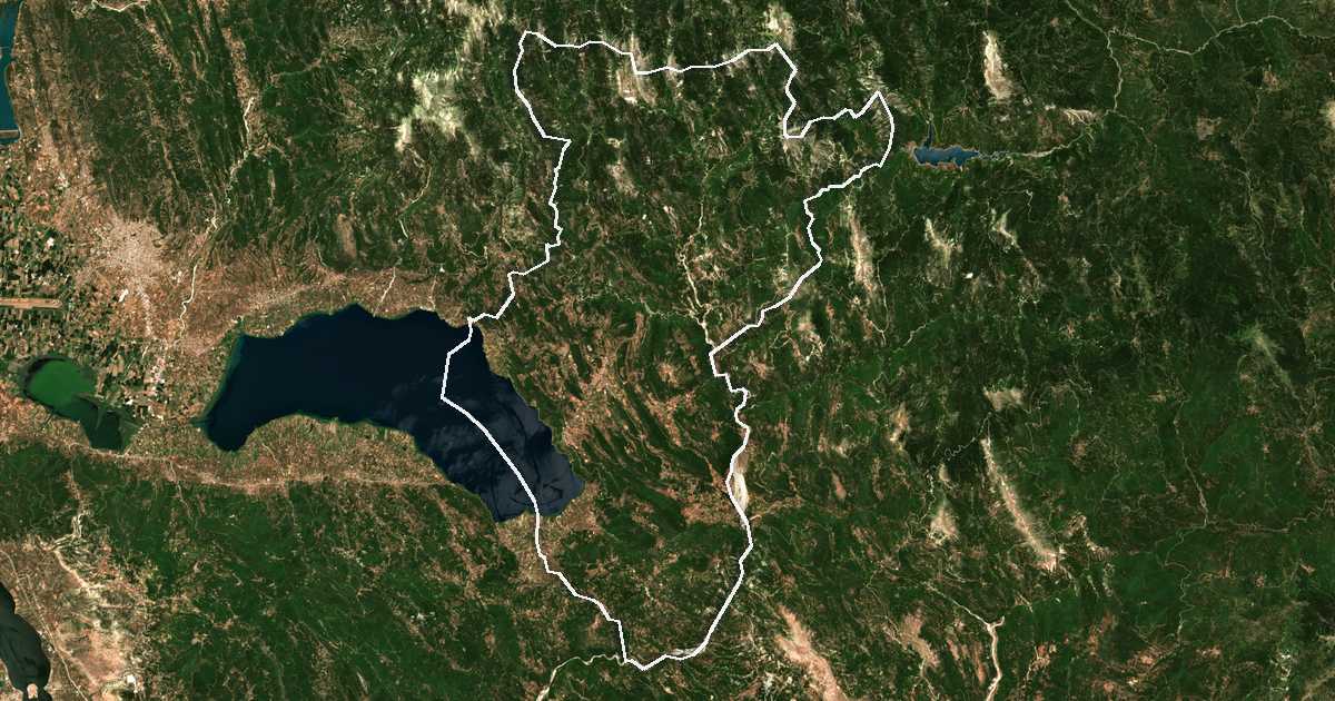 Imagen de satélite con el límite trazado: Termo